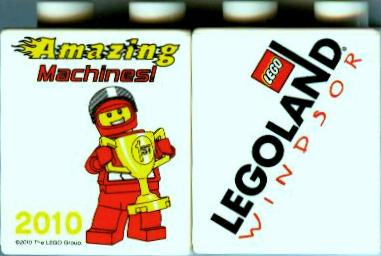Duplo, Brick 1 x 2 x 2 with Amazing Machines 2010 LEGOLAND Windsor Pattern