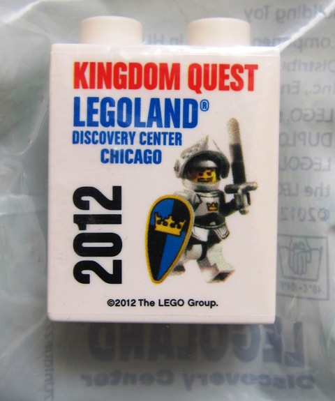 Duplo, Brick 1 x 2 x 2 with Kingdom Quest LEGOLAND Discovery Center Chicago 2012 Pattern