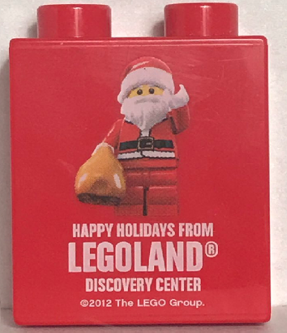 Duplo, Brick 1 x 2 x 2 with Holidays 2012 Happy Holidays From LEGOLAND Discovery Center Pattern