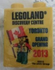 Duplo, Brick 1 x 2 x 2 with LEGOLAND Discovery Centre Toronto Grand Opening 2013 Pattern