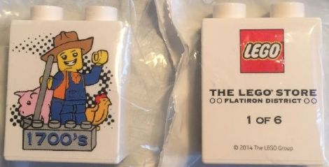 Duplo, Brick 1 x 2 x 2 with The LEGO Store Flatiron District 1700's 1 of 6 Pattern