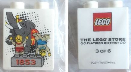 Duplo, Brick 1 x 2 x 2 with The LEGO Store Flatiron District 1853 3 of 6 Pattern