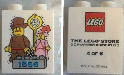 Duplo, Brick 1 x 2 x 2 with The LEGO Store Flatiron District 1856 4 of 6 Pattern