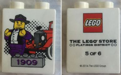 Duplo, Brick 1 x 2 x 2 with The LEGO Store Flatiron District 1909 5 of 6 Pattern