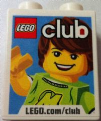 Duplo, Brick 1 x 2 x 2 with LEGO Club LEGO.com/club and Max Pattern