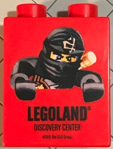 Duplo, Brick 1 x 2 x 2 with LEGOLAND Discovery Center Ninjago Cole Pattern