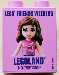 Duplo, Brick 1 x 2 x 2 with LEGO Friends Weekend LEGOLAND Discovery Center Pattern