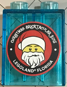 Duplo, Brick 1 x 2 x 2 with Christmas Bricktacular 2015 LEGOLAND Florida Santa Pattern
