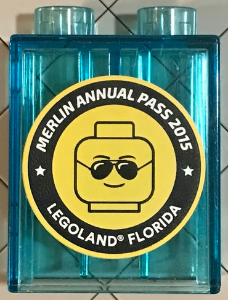 Duplo, Brick 1 x 2 x 2 with Merlin Annual Pass 2015 LEGOLAND Florida Pattern