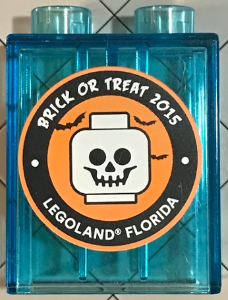 Duplo, Brick 1 x 2 x 2 with Brick or Treat 2015 LEGOLAND Florida Pattern