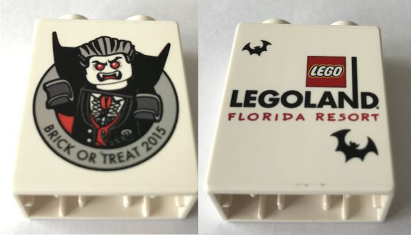 Duplo, Brick 1 x 2 x 2 with Brick or Treat 2015 LEGOLAND Florida Resort Vampire Pattern