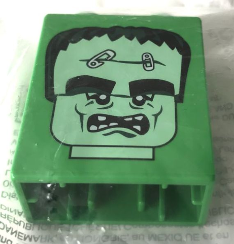 Duplo, Brick 1 x 2 x 2 with Brick or Treat Party Nights 2016 LEGOLAND California Monster Head Pattern