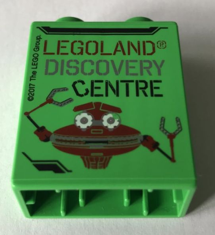 Duplo, Brick 1 x 2 x 2 with LEGOLAND Discovery Centre Robot Pattern