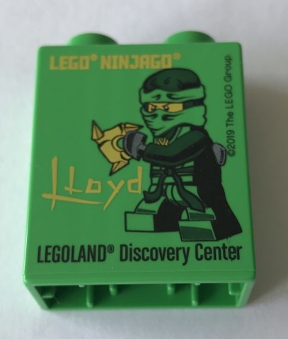 Duplo, Brick 1 x 2 x 2 with LEGO Ninjago Lloyd LEGOLAND Discovery Center Pattern