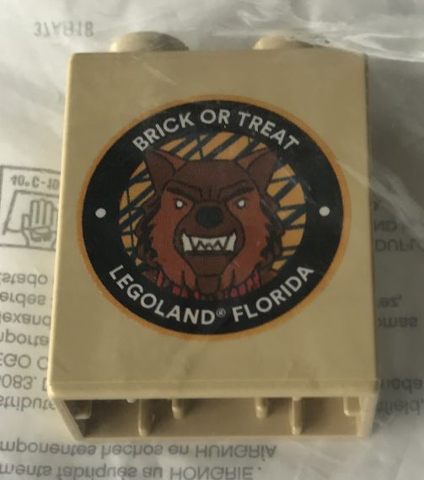 Duplo, Brick 1 x 2 x 2 with Brick or Treat 2018 LEGOLAND Florida Werewolf Pattern