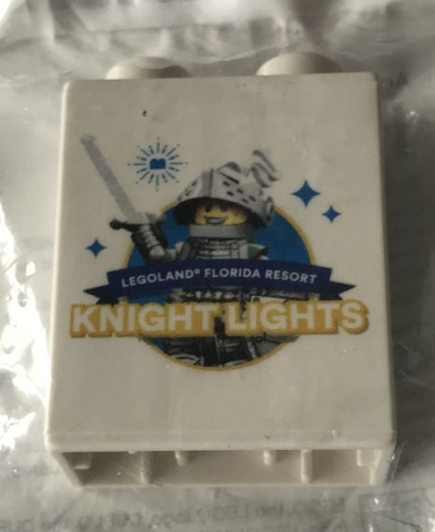 Duplo, Brick 1 x 2 x 2 with Knight Lights 2017 LEGOLAND Florida Resort Pattern