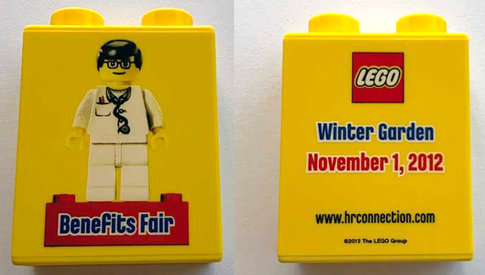 Duplo, Brick 1 x 2 x 2 with LEGO Benefits Fair Winter Garden November 1, 2012 Pattern
