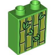 Duplo, Brick 1 x 2 x 2 with Bamboo Plants Pattern