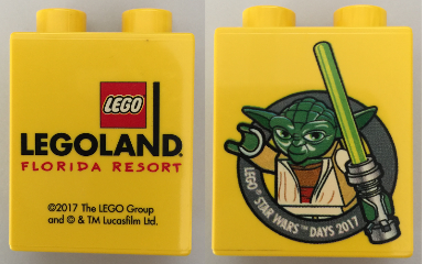 Duplo, Brick 1 x 2 x 2 with LEGO Star Wars Days 2017 LEGOLAND Florida Resort Pattern