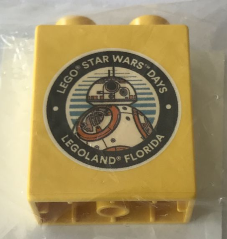 Duplo, Brick 1 x 2 x 2 with LEGO Star Wars Days 2017 LEGOLAND Florida Pattern