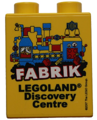 Duplo, Brick 1 x 2 x 2 with LEGOLAND Discovery Centre FABRIK 2017 Pattern