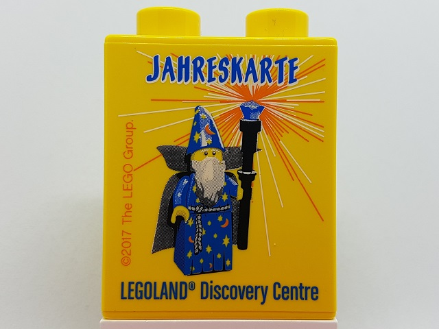 Duplo, Brick 1 x 2 x 2 with JAHRESKARTE LEGOLAND Discovery Centre Pattern
