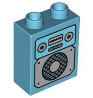 Duplo, Brick 1 x 2 x 2 with Vintage Radio Pattern