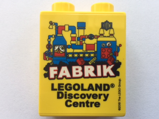 Duplo, Brick 1 x 2 x 2 with LEGOLAND Discovery Centre FABRIK 2018 Pattern