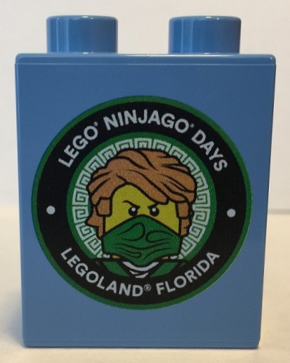 Duplo, Brick 1 x 2 x 2 with LEGOLAND Florida LEGO Ninjago Day Pattern