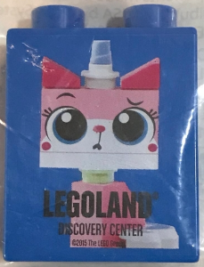 Duplo, Brick 1 x 2 x 2 with LEGOLAND Discovery Center Unikitty Pattern