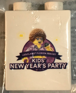 Duplo, Brick 1 x 2 x 2 with LEGOLAND Florida Resort Kids' New Year's Party Pattern