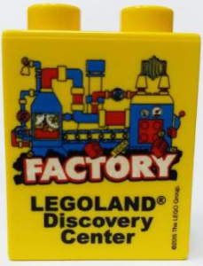 Duplo, Brick 1 x 2 x 2 with LEGOLAND Discovery Center Factory 2015 Pattern 2