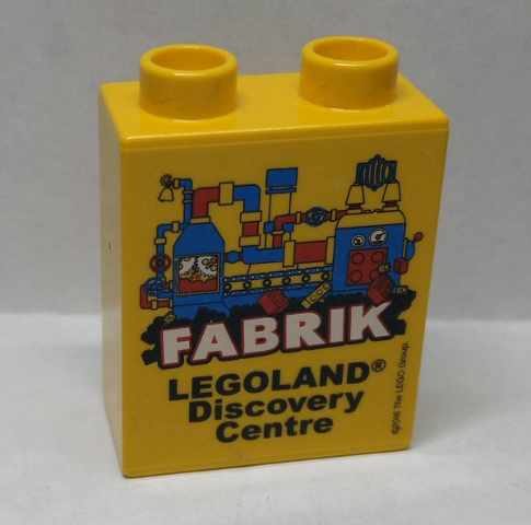 Duplo, Brick 1 x 2 x 2 with LEGOLAND Discovery Centre FABRIK 2016 Pattern