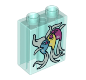 Duplo, Brick 1 x 2 x 2 with 3 Singing Fish Pattern