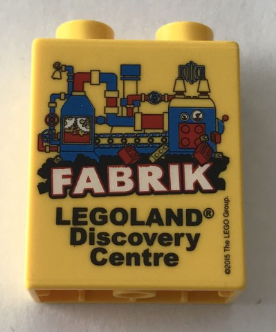 Duplo, Brick 1 x 2 x 2 with LEGOLAND Discovery Centre FABRIK 2015 Pattern