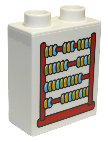 Duplo, Brick 1 x 2 x 2 with Abacus Pattern