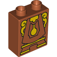 Duplo, Brick 1 x 2 x 2 with Cogsworth Clock Body with Yellow Pendulum and Sides Pattern