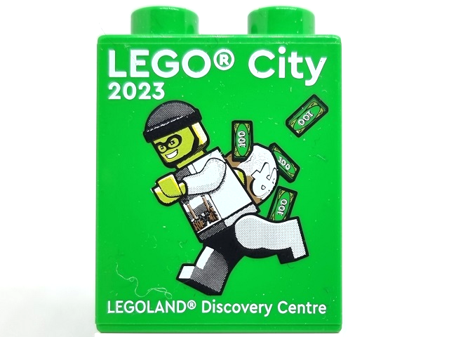 Duplo, Brick 1 x 2 x 2 with LEGO City 2023 LEGOLAND Discovery Centre Pattern