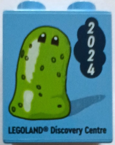 Duplo, Brick 1 x 2 x 2 with Z-Blob and 2024 LEGOLAND Discovery Centre Pattern