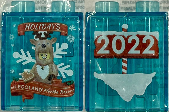 Duplo, Brick 1 x 2 x 2 with Holidays at LEGOLAND Florida Resort 2022, Reindeer Costume Minifigure Pattern