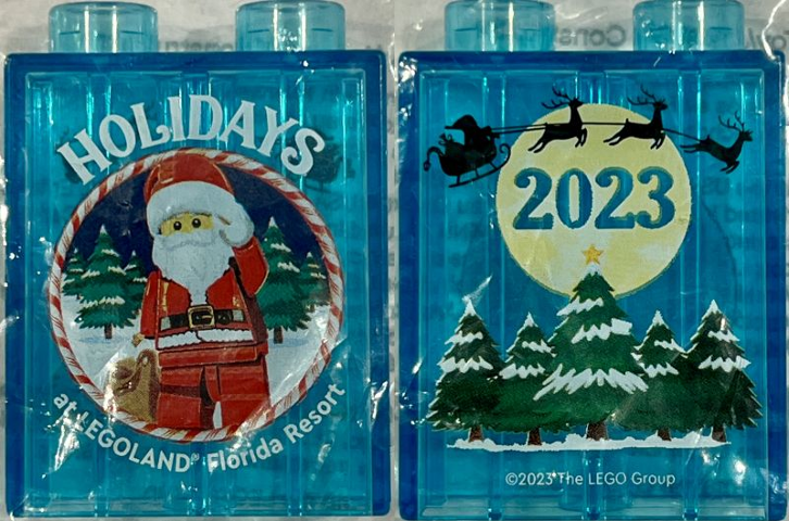 Duplo, Brick 1 x 2 x 2 with Holidays at LEGOLAND Florida Resort 2023, Santa Claus Minifigure Pattern