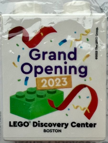Duplo, Brick 1 x 2 x 2 with Grand Opening 2023 LEGO Discovery Center BOSTON Pattern