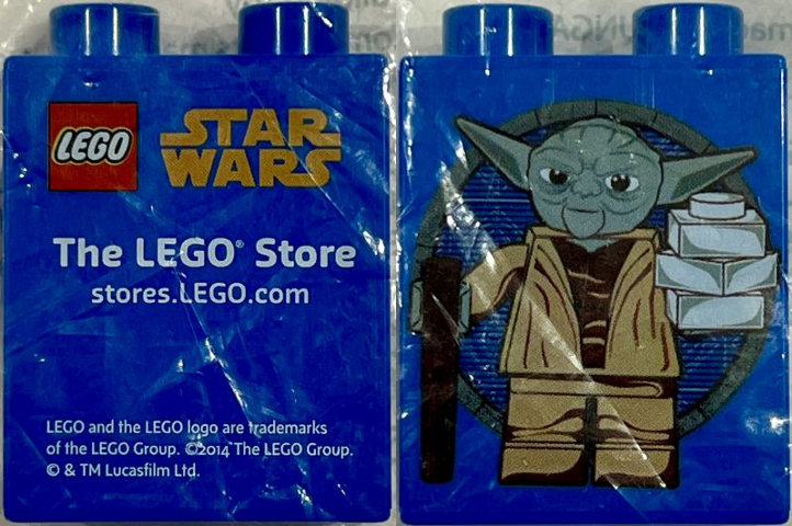 Duplo, Brick 1 x 2 x 2 with Star Wars The LEGO Store stores.LEGO.com, Yoda Minifigure Pattern