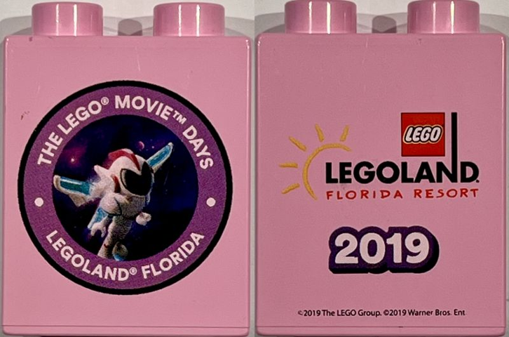 Duplo, Brick 1 x 2 x 2 with The LEGO Movie Days LEGOLAND Florida Resort 2019, Sweet Mayhem Minifigure Pattern