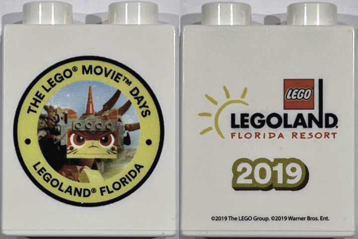 Duplo, Brick 1 x 2 x 2 with The LEGO Movie Days LEGOLAND Florida Resort 2019, Unikitty Minifigure Pattern