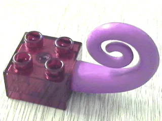 Duplo, Brick 2 x 2 with Rubber Tail Curled