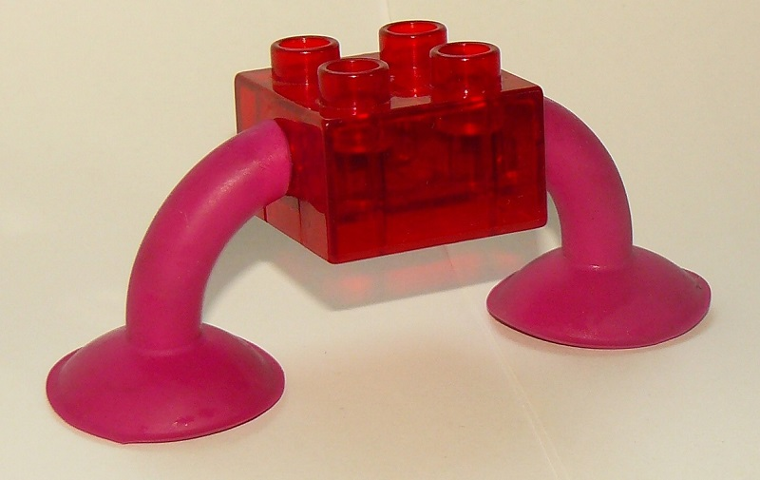 Duplo, Brick 2 x 2 with 2 Suction Cups