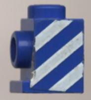 Brick, Modified 1 x 1 with Headlight with White Danger Stripes Pattern Model Left Side (Sticker) - Set 6653