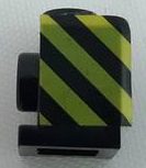 Brick, Modified 1 x 1 with Headlight with Black and Yellow Danger Stripes Pattern Model Left Side (Sticker) - Set 7760
