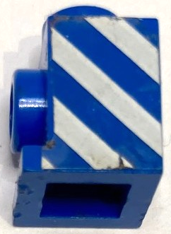 Brick, Modified 1 x 1 with Headlight with White Danger Stripes Pattern Model Left Side (Sticker) - Set 6653